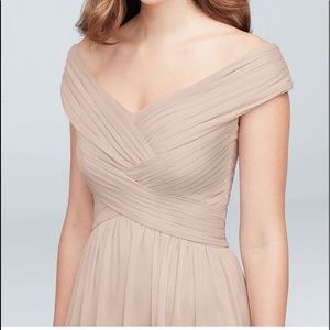 Crisscross off the shoulder mesh dress